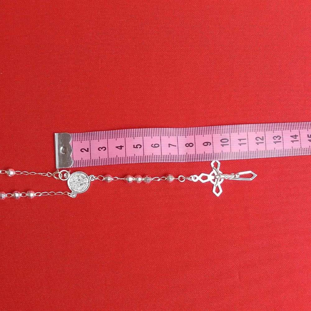 925‎ sterling SILVER men and women/Catholic ROSARIO necklace